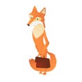 Cartoon beautiful anthropomorphic young fox woman Royalty Free Stock Photo