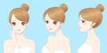 Cartoon beauty skincare woman