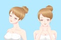 Cartoon beauty skincare woman