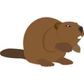 Cartoon beaver. Cute funny animal. Wild animal.