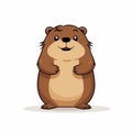 Curvaceous Simplicity: Cute Cartoon Beaver Illustration