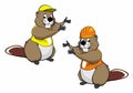 Cartoon beavers two Royalty Free Stock Photo