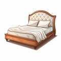Cartoon Style Bed Illustration With Photorealistic Painting