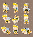 Cartoon bee boy stickers Royalty Free Stock Photo