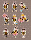 Cartoon bee boy stickers Royalty Free Stock Photo