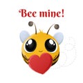Cartoon bee character with heart - bee mine!