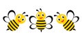 Cartoon bee collection.Honey bee set. Vector illustration.