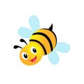 Bee insect, cute cartoon illustration isolated on white background.