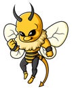 Cartoon bee mascot character isolated on white background Royalty Free Stock Photo