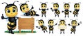 Cartoon Bee Mascot Character vol. 2 Royalty Free Stock Photo