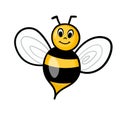 Cartoon bee mascot. A small bees flies. Wasp collection. Vector characters. Incest icon. Template design for invitation