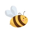 Cartoon bee mascot. A small bees flies. Wasp collection. Vector characters. Incest icon. Template design for invitation