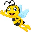 Cartoon bee waving hand Royalty Free Stock Photo