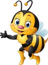 Cartoon bee waving hand Royalty Free Stock Photo