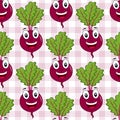 Cartoon Beet or Chard Seamless Pattern