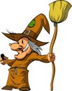 Cartoon Befana or a Witch. Royalty Free Stock Photo