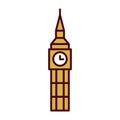 Cartoon Big Ben Emoji Icon Isolated