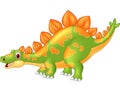 Cartoon big dinosaur Stegosaurus Royalty Free Stock Photo