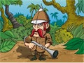 Cartoon big game hunter