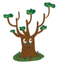 A big tree crying, vector or color illustration