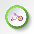 cartoon bike toy colored button icon. Signs and symbols can be used for web, logo, mobile app, UI, UX