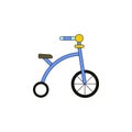 Cartoon bike toy colored icon. Signs and symbols can be used for web, logo, mobile app, UI, UX