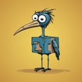 Cartoon Bird With Puzzling Composition And Mechanical Realism Royalty Free Stock Photo