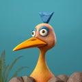 Cheese Bird: A Unique Animation In The Style Of Object Portraiture Royalty Free Stock Photo