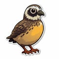 Colorful Caricature Sticker Of A Cute Quail Bird