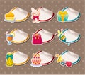 Cartoon birthday Label Stickers Royalty Free Stock Photo