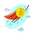 Cartoon bitcoin character.