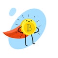 Cartoon bitcoin character.