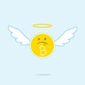 Cartoon bitcoin coin character is dead