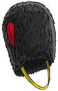 Cartoon black british bearskin tall fur cap Royalty Free Stock Photo