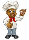 Cartoon Black Chef Cook Royalty Free Stock Photo