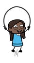 Cartoon Black Girl Skipping Rope