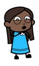 Cartoon Black Girl Surprised in Fear