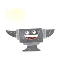 cartoon blacksmith anvil with speech bubble