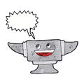 cartoon blacksmith anvil with speech bubble