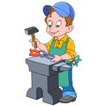 Cartoon blacksmith worker