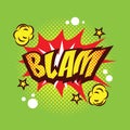 cartoon blam text. Vector illustration decorative design