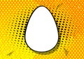 Cartoon blank Easter egg, holiday sign on comic book background Royalty Free Stock Photo