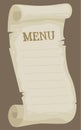 Cartoon blank empty paper menu for restaurant