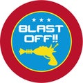 Cartoon Blast Off Raygun Royalty Free Stock Photo