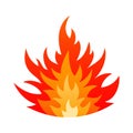 Cartoon blazing fire flame safety sign concept