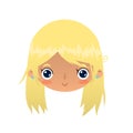 Cartoon blonde girl face.