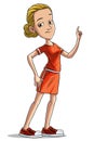 Cartoon blonde serious girl character vector Royalty Free Stock Photo