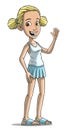 Cartoon blonde smiling girl character vector Royalty Free Stock Photo