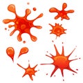 Cartoon Blood Stains And Splashes Set Royalty Free Stock Photo
