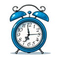 Cartoon blue alarm clock Royalty Free Stock Photo